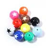 Cuentas Perforadas de Corazón de Aceite con Puntos Doble Cara Estrella de Cinco Puntas Pintadas Accesorios Colgantes para Bolsos de Pluma Acrílico para Joyería DIY