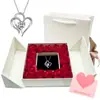 Collar Cruzado de Ozono Popular de Venta Caliente Doble Corazón Colgante para Mujer Diseño de Nicho Ins Elegante Versátil Collar Clavícula