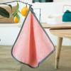 Paño de cocina para limpieza de platos con diseño de piña, absorbente, sin pelusa, pequeño, cuadrado, para colgar, de polar coral