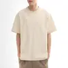 Promoção Camiseta Simples de Manga Curta Tencel Pesado Masculina Manga Meia-Manga Camada Base Solta Gola Redonda Top da Moda Masculino