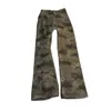 Jeans Acampanados Primavera 2026 Nuevo Camuflaje Cintura Baja Sueltos Adelgazantes Retro Americano Acampanados de Pierna Ancha hasta el Suelo