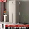 Armario Moderno Minimalista de una Puerta de Piso a Techo para Dormitorio del Hogar, Combinación de Estante de Exhibición Lateral Abierto, Estilo Crema, Sin Tiradores