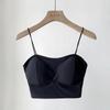 Chaleco interior de seda de hielo fino con forma de U grande sin aro de acero, cómodo y ligero, para uso exterior, camisola envolvente en el pecho.