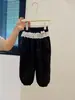 Calça Casual Nova Estilo para Meninas com Laço e Renda de Primavera, Moda Coreana Tendência Calça Longa para Bebês Meninas, Roupas Infantis Tendência