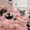 Juego de Cama de Cuatro Piezas Estilo Lujo Ligero Sábana de Algodón Lavable Funda de Edredón Ropa de Cama Doméstica Dormitorio Juego de Cama de Tres Piezas Color Sólido