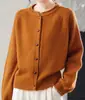 Cárdigan de punto para mujer con cuello redondo, Otoño 2025, Tops de punto, Otoño e Invierno, Suéter coreano holgado, Ropa exterior, Moda, El más fácil de combinar, Top, Nuevo estilo