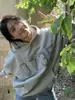 [Estampado] Sudadera con Capucha Estilo Campus Coreano para Mujer Ins Super Popular Holgada Perezosa Delgada Terciopelo Top Trendy