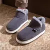 Pantuflas de algodón para hombres de mediana edad y ancianos, nuevo modelo de invierno 2025, de talón cerrado para interior en casa, antideslizantes, de felpa, cálidas, de algodón para hombres