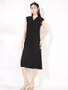 Vestido de Verão Plissado de Alta Qualidade Nova Chegada Moda Elegante plus size Saia Midi Solta Plissada com Decote em V