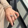 Nuevo Anillo Morado con Forma de Serpiente y Diamantes para Mujer, Diseño de Nicho de Alta Gama, Lujo Accesible Anillo Elegante de Perlas Abierto Versátil para Instagram
