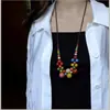 Nuevo Estilo Chino Retro Cerámica Collar Largo Estilo Étnico Cadena Tejida para Suéter Accesorios Literarios Elegantes de Nicho Cadena Colgante Nuevo Estilo