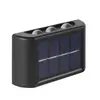 Luz lavaluz de pared para jardín exterior con iluminación hacia arriba y hacia abajo, iluminación ambiental decorativa, luz solar para patio, lámpara de pared solar para casa de villa