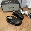 Zapatos Birkenstock de Otoño e Invierno, Piel Genuina, Estilo 101.3kg, Pantuflas de Punta Cerrada, Zapatos de Suela Gruesa que Aumentan la Altura, Suela Blanda Versión Europea, Estilo Europeo y Americano