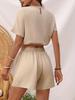 Traje elegante de verano con nuevo diseño, moderno, de manga corta y pantalones cortos, para mujer, 5116