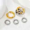 Brincos de Aço Inoxidável Vazados Geométricos em Forma de Cruz C, Venda Quente, Brincos de Tarraxa Estilo Nicho Tendência, Acessórios de Orelha Moda Europeia e Americana