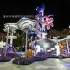 Pabellón de fibra de vidrio con grandes decoraciones florales, escultura para uso exterior en centros comerciales y plazas, instalación de arte floral iluminado para paisajismo y toma de fotografías