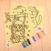 Brinquedos educativos cartoon areia média pintura jardim de infância DIY materiais artesanais fazendo pintura de areia infantil com areia colorida de seis cores