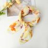 Cachecol de seda feminino de 70 cm, estilo coreano, cachecol quadrado de gaze, primavera e outono, cachecol decorativo pequeno, cachecol fino estampado em chiffon, atacado