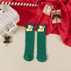 Meias infantis de Natal meias de boneca de desenho animado meias vermelhas de cano alto para meninas de outono e inverno meias vermelhas de cano alto de Ano Novo