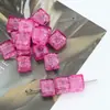 Corrente para Celular de Acrílico Transparente com Rachaduras de Gelo, Quadrada Perfurada, Cristal Colorido com Contas, Acessório para Pendurar no Carro, Joias DIY