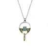 Joyas transfronterizas collar de piedra lunar colgante para mujer estilo bohemio vintage accesorios de hojas ratán venta al por mayor