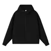 Moletom com Capuz e Zíper Dupla Face em Camada de Ar com Amônia Líquida 380g Cardigan Tendência Masculino Peça Externa Uniforme de Grupo Estampa de Logo