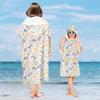 2025 Poncho Pai e Filho Adulto e Criança Toalha de Banho Capa com Capuz Secagem Rápida Absorvente Toalha de Natação Viagem Praia