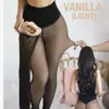Meia-calça Preta Translúcida Tk Novo Estilo com Forro de Lã, Costuras Frontais e Traseiras de Ponto Único, Gavião de Peça Única, Leggings Quentes Semi-Transparentes para Venda Internacional