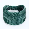 Estilo Boho Europeu e Americano Nova Faixa Esportiva Elástica Estampada Headband de Aba Larga Feminina Lenço de Cabeça de Algodão Headwear Atacado
