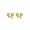 Pendientes de Perla con Textura de Lazo de Flor Europeos y Americanos Transfronterizos para Mujer Lujo Ligero Sentido de Alta Gama Moda Metálica Pendientes Distintivos