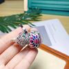 Pingente de cabaça estilo étnico azul queimado em prata de lei 925 pingente de esmalte cloisonné corrente longa de suéter outono e inverno para meninas