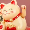 Estatueta de Gato da Sorte com Aceno Automático, Decoração de Aceno de Mão Alimentada por Energia Solar para Carro e Mesa, Item de Presente, Novo Modelo, Atacado para Supermercados
