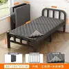Cama individual plegable para uso doméstico, cama sencilla para dormitorio de adultos, cama de tablero duro para habitación de alquiler, cama de acompañante, cama extra, cama de hierro portátil