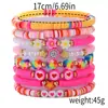 Pulsera para el Día de San Valentín Transfronteriza AliExpress Venta al por mayor Corazón de Amor Flor de Arcilla Blanda Pulsera de Cuentas con Letras Set de Joyería de Comercio Exterior