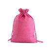 Bolsa de lino personalizada de fábrica con cordón, bolsa de embalaje para regalo de Navidad, bolsa de lino con texto en inglés "Play Jewelry Bag" personalizada