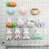 Conejo de corbata de moño brillante de dibujos animados conejo rosa rábano cordón para pasador diy parche para ropa funda de teléfono accesorios de pegamento cremoso material