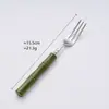 Cubiertos Estilo Bambú Acrílico Cuchillo, Tenedor, Cuchara de Acero Inoxidable 304, Cucharilla de Postre y Té, Set de Cuchillo, Tenedor y Cuchara para Steak con Alto Valor Estético