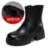 Botas Martin femininas de couro genuíno com sola grossa, novo modelo outono 2026, botas de salto alto plataforma com ajuste fino, botinhas de couro estilo britânico