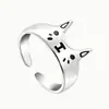 Anillo Lindo de Gato para Mujer, Moderno, Sencillo, Creativo Anillo de Dedo Índice de Resina, de Moda, Versátil, Estilo Dulce, Anillo Abierto Ajustable