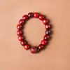 Pulseras de Sándalo Sangre Nueva al por Mayor, Pulseras de Cuentas Budistas de Sándalo Rojo Hoja Pequeña, Accesorios de Pulseras de Cuentas de Oración Estilo Masculino de Material Viejo