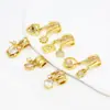 Pingente de Estrela e Lua com Zircônia Colorida de Longa Duração Banhado a Ouro 18K Acessórios para Montagem de Pulseira e Colar D103C