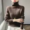 Suéter de punto ajustado de cuello alto, nueva capa base 2026 para mujer con cuello superpuesto, suave suéter de otoño e invierno