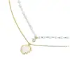 Collar de perlas en forma de corazón de doble capa para mujer, con un diseño lujoso y sofisticado, un estilo único y moderno, y un popular collar de cadena para la clavícula, nuevo para 2022