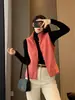 Roupas Femininas 2026 Outono/Inverno Novo Gola Alta Solta Quente Jaqueta Lã Casual Moda Simples Colete