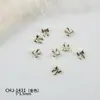 Accesorios de Aleación de Uñas de Moda Mini Moño de Metal Dorado y Plateado Tridimensional Versátil Decoraciones de Uñas Portátiles