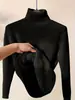 Tricô de Gola Alta Novo Estilo Outono e Inverno para Mulheres, Suéter de Tricô Solto da Moda para Mulheres, Camisa Base, Peça Única no Atacado
