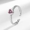 Reina de drenaje de transmisión en vivo transfronteriza anillo de amor de moda diamante rosa lujo ligero anillo superbrillante exquisito joyería de mano para mujer