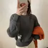 Suéter Pulôver Macio e Fofo Estilo Coreano Redutor de Idade para Mulheres 2026 Outono/Inverno Novo Top de Tricô Estilo Solto Preguiçoso