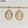 Wt-Jp464 Colgante Religioso Más Vendido Paloma de la Paz y Cruz Colgante de Concha de Ángel Joyería Chapada en Oro de 18K