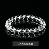 Pulsera de Cristal Blanco Natural 8A, Cuentas de Cristal Transparente y Puras, Pulsera de un Solo Círculo, Regalo de Joyería para Niñas, Una Pieza Envío Directo
